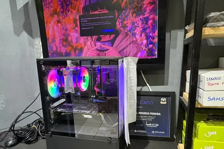 PC gamer montado com fans RGB